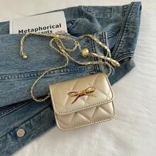 Fashionable Structured Mini Shoulder Bag, Girls' Crossbody Purse For & Coins - A - View 7