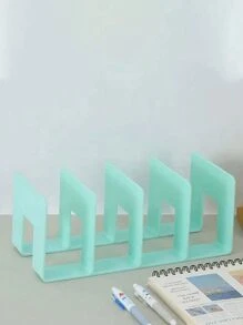 1/4 pièces Étagère à livres acrylique à 4 compartiments, serre-livres multifonctionnels, support pour livres, étagère de rangement de bureau, bibliothèque portable, supports de livres antichoc, étagères à livres, organisateurs de papeterie, compartiments indépendants, grandes ouvertures, convient pour la chambre, le salon, l'école, le dortoir, le bureau, la papeterie, les documents, la cuisine, la salle de bain