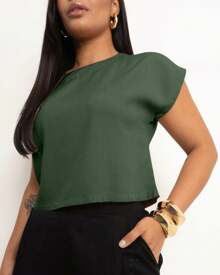 Basic Cropped Modeling With Perfect Fit Factory Price Get Yours Now - Dark Green - View 6