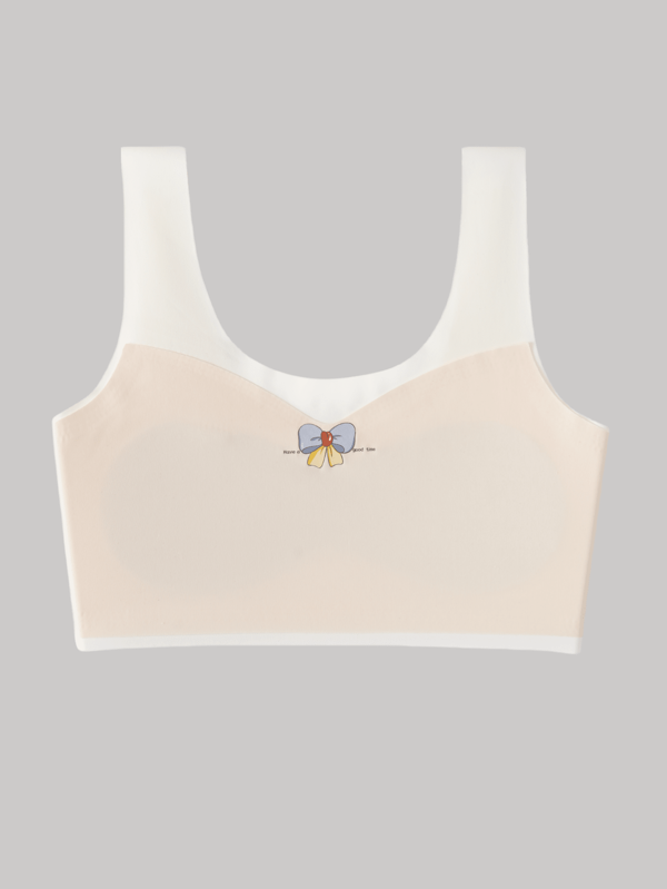 Sujetador de pubertad para niñas, top deportivo casual para la escuela, sujetador sin costuras y sin cables para evitar la exposición, ligero y transpirable para el verano