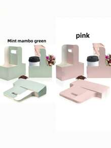 5件/10件/25件咖啡提花盒(白色、棕色、粉色、绿色)、活动派对盒、牛皮纸花篮、奶茶包、外卖盒、甜品蛋糕花束盒、花卉配件,适用于聚会、母亲节礼物、生日派对、公司团队建设、朋友礼物、随身携带的会议礼物、办公室、户外。 - 彩色 - 查看 16