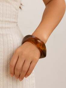 1pc/3pcs Exaggerated Resin Asymmetrical Semi-Transparent Design Personalized Bracelet - Multicolor - View 3