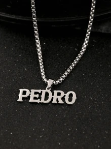 1pc Children's Customized Letter Name Necklace, Thick Chain Chain, Square Faux Pearl Pendant, Stainless Steel Bold Nameplate Necklace Personalized Jewelry Party Anniversary Gift Children's Party Children Wear Jewelry Necklace, Simple And Atmospheric, Holiday Gifts Versatile Clothes,Letter,Engraved,Ornamental,Exquisite,Stylish,Modern,Custom,Personalised,Unique,Customized,Baby Gifts,Ideal Gifts For Him,Ideal Gifts For Her,Son,Daughter