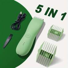 Ultimate Body Groomer - Professional Electric Trimmer For Men & Women, Groin, Pubic, Bikini, And Body Hair Removal With Adjustable Comb, LED Light, And Travel Bag - Perfect Holiday Gift - Green - View 1