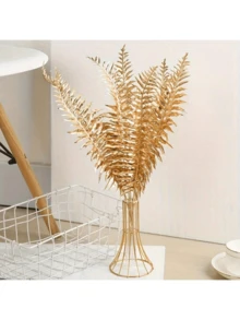 10pcs Golden Leaf Artificial Flowers - Perfect For Dining Room Bedroom Home Decor Valentine's Day