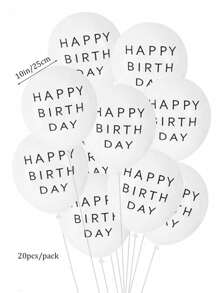 10/20 quả bóng bay chữ cái bằng cao su trắng, bóng bay "Chúc mừng sinh nhật" thích hợp cho tiệc bất ngờ, sinh nhật, tiệc mừng em bé, trang trí sinh nhật lần thứ nhất. - trắng - Xem 2