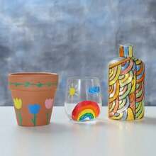 12/24 Farben 12ml Buntglas Farbset mit 6 Nylonpinseln, 1 Palette, wasserfeste Acryl-Emaille-Malerei Set für Schulanfang, Schulmaterial