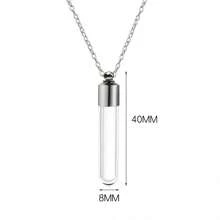 1 Peça Colar Gargantilha de Jóia Unissex com Pingente de Frasco de Perfume de Cristal Abrível em Gota D'água e Frasco de Sangue, DIY