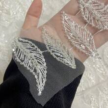 5pcs/Lot Sew On Embroidered Leaf Lace Patches For Clothing Leaves Embroidery Applique Patch For Bags Backpack Jeans - White - View 8