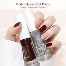 6PCS/Set 10ml Peelable Water-Based Nail Polish, Odorless, Free Baking Quick Drying Lasting Nail Lacquer For Salon DIY At Home, Multicolor For Choice Nails - Multicolor - View 9