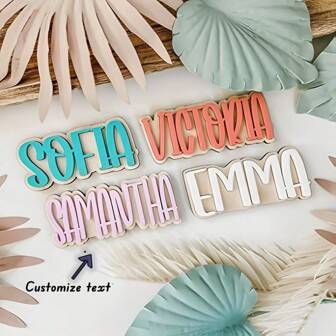 1pc Personalized Name Magnet ,Custom Refrigerator Magnet- Wood & Acrylic Custom Magnet For School Or Office Locker, Refrigerator Or Whiteboard - Back To School, Display Artwork On Fridge Or Cruise Door Decoration