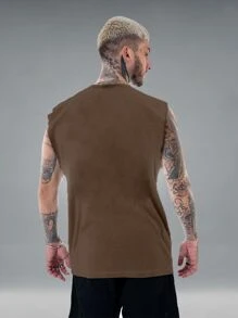 Camiseta Oversized Regata Victory Camisa Over Streetwear Masculina Camisa Unissex Academia Treino Camiseta Larga Verâo Algodão Estampada - Marrom - Visão 2