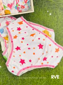 Ravvivare Night Fashion Kit 10 Calcinha Infantil Menina 100% Algodão Confortável Antialérgica Estampada Calçolinha Atacado