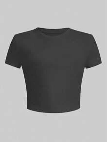 Personalized Christmas Shirts, Custom Women's T-Shirts - Add Your Own Pictures/Texts (Family Photos/Selfies/Statements/Slogans) To Design Your Own Personalized Printed T-Shirts, Thanksgiving, Mardi Gras, Christmas Personalized Small Shirts, Y2k Crop Top Shirts, Logo | Business | Wedding Gifts | Party Costumes | Birthday Gifts | Halloween Costumes | Christmas Costumes - Dark Grey - View 3