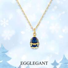 EGGLEGANT 1 pieza Delicado colgante de huevo esmaltado, collar con colgante simple, joyería para mujeres para uso diario, regalo de Pascua o aniversario