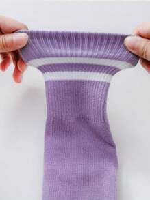 3 pares de cómodas medias de dedo con rayas - Medias hasta el tobillo para mujer de otoño - Suaves, transpirables, cómodas, sencillas, elementos esenciales de calzado con estilo