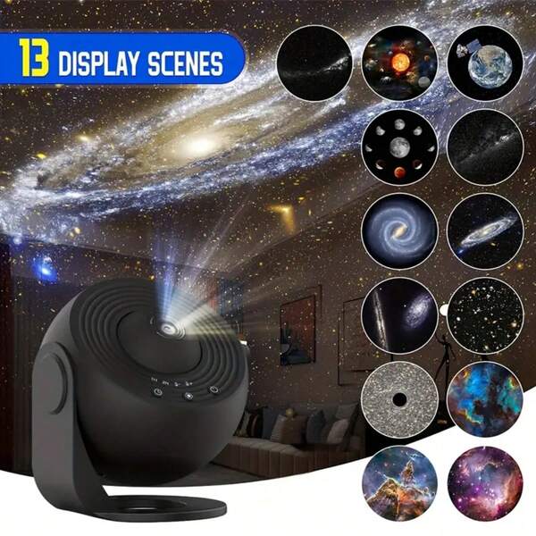 1 Peça Luminária Projetora de Galáxia com 12 Luzes de Estrelas de Alta Definição, Iluminação de Céu Estrelado para Quarto, Projetor de Galáxia, Planetário Astronômico, Projetor de Aurora, Projetor de Luz Noturna para Sala de Jogos, Home Theater, Teto, Decoração de Quarto, Presente de Feriado