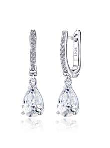 Orecchini ad anello a goccia in zirconia cubica argento, orecchini eleganti ipoallergenici per donne, adatto per uso quotidiano, regalo di compleanno