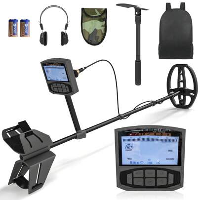 Outsunny Détecteur de métaux professionnel pour adultes, 5 modes de détection haute précision, bobine étanche IP68 avec mode mémoire et point précis, puce DSP avancée, écran LCD, sac à dos, gris foncé