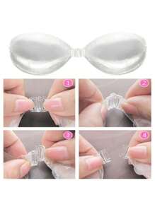 1 zestaw grubych przezroczystych wkładek samoprzylepnych do biustonosza, niewidoczne silikonowe wkładki do biustonosza bez ramiączek do sukienek z głębokim dekoltem, do użytku latem