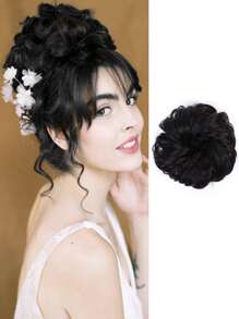 1个凌乱发髻接发，卷曲波浪凌乱发髻合成发髻，女士发圈，马尾辫发圈，发绳，发饰 - 彩色 - 查看 10