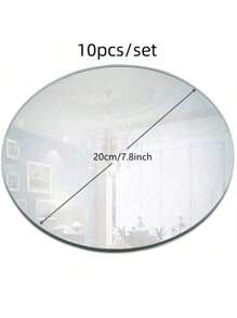 5/10 件亚克力镜面餐桌中心装饰，圆形装饰展示托盘，适用于婚礼、餐桌和咖啡桌，非电动、无羽毛，多功能，适合所有季节派对装饰和礼物