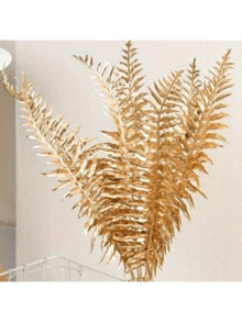 10pcs Golden Leaf Artificial Flowers - Perfect For Dining Room Bedroom Home Decor Valentine's Day