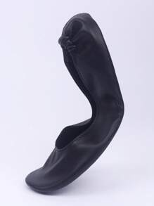 Women's Fashion Casual Soft Comfortable Versatile Indoor Soft-Sole Lightweight Foldable Shoes With Drawstring Pouch For Storage And Travel, Suitable For Dancing - Black - View 4