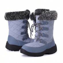 Ataucjin Women's Waterproof Mid Calf Duck Boots,Snow Boots With Anti-Skid Outsole, Warm Thinsulate Lining, Perfect For Winter Hiking And Outdoor Activities - Grey - View 1