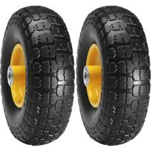 VEVOR Solid PU Run-Flat Tire Wheel, 10", 2-Pack, 400 Lbs Dynamic Load, 450 Lbs Static Load, Flat Free Tubeless Tires And Wheels For Hand Truck, Utility Cart, Dollies, Garden Trailers, Various Carts - Tải trọng: 400 lbs - Xem 1