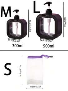 1 pezzo Dispenser portatile in schiuma, adatto per lozione, sapone, grande bottiglia di sapone liquido senza aria, compatibile con lozione, detersivo per bucato, shampoo, bagnoschiuma, sapone per le mani, con pompa per shampoo, balsamo, bagnoschiuma, per bagno e doccia, bottiglia di ricarica per lozione, bottiglia vuota per oli essenziali, contenitore cosmetico ricaricabile