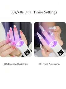 1pc Portable UV LED Nail Lamp Handheld UV Light For Nails, 1pc 3W Lamp Beads Nail Dryer Professional Nail Drying Lamp Gel X Lamp For Gel Nails Flash Cure Lamp For Gel Nails LED Nail Lamp Portable Mini Nail Dryer Gel Polish Nail Glue Gel USB Flashlight Home DIY Manicure Nail Art Tools Best Gifts For Girls