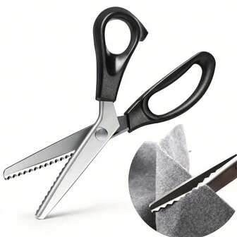 Räfflad tygsax, trekantig sågtandad sysax, handgjord spetssax, böjd sax, tygsax