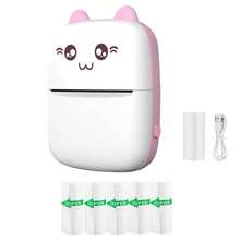 Inkless Sticker Printer For IOS&Android Mini Thermal Printer With Rolls Thermal Paper, Blue-Tooth Pocket Printer Smart Portable Receipt Printer For Photo Journal Notes Memo - Multicolor - View 12