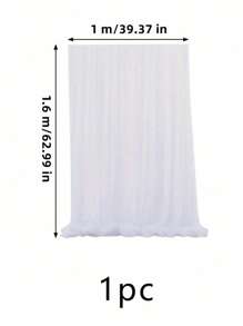 6pcs-White Chair Sashes 63in Long AisleWedding Chair Back Side Decorations FabricSheer Church Tulle Chair Drapes Bulk - White - View 8