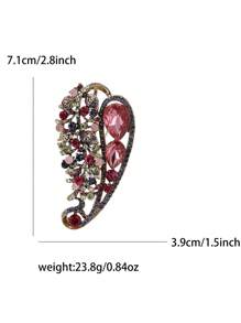 Spilla vintage a forma di foglia traforata e con strass, accessori per abiti da donna, spilla per vestiti, per feste, banchetti e regali