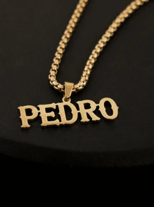 1pc Children's Customized Letter Name Necklace, Thick Chain Chain, Square Faux Pearl Pendant, Stainless Steel Bold Nameplate Necklace Personalized Jewelry Party Anniversary Gift Children's Party Children Wear Jewelry Necklace, Simple And Atmospheric, Holiday Gifts Versatile Clothes,Letter,Engraved,Ornamental,Exquisite,Stylish,Modern,Custom,Personalised,Unique,Customized,Baby Gifts,Ideal Gifts For Him,Ideal Gifts For Her,Son,Daughter