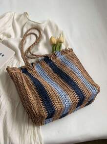 Large Capacity Woven Tote Bag For Women