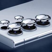 Tempered Glass Lens Protector Film Compatible With Galaxy S25 Ultra, Remote Blue CD Pattern - Far Peak Blue - View 5