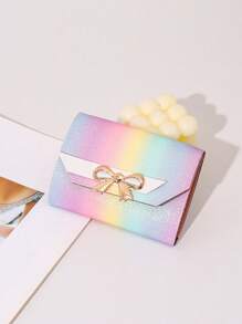 1pc Women's Colorful Printed Short Wallet Coin Purse Card Case Suitable For Daily Use And Gatherings Ideal Mother's Day Gift For Women Wallet Mini Wallet Purse Wallet Small Wallet Cute Wallet Bow Bag