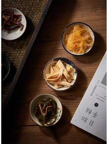 Ceramic Season Dish Japanese Flower Bird Pattern Porcelain Taste Plate Round Small Plate Dipping Saucer Dish Kitchen Tableware