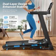 MERACH Foldable Treadmill With Incline, 7.5MPH Quiet Treadmills For Home With Double Deck Technology, 4 Silicone Shock Cushion, Heart Rate Monitoring,16.5" Wider Belt, APP