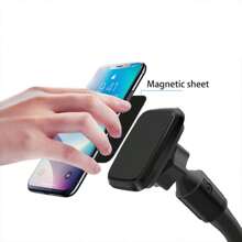 超稳定磁性车载手机支架，适用于所有智能手机的防滑手机支架，轻松单手操作 - 黑色 - 查看 4