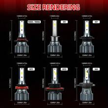 Roadsun 2pcs 9005/HB3 H11 H7 H1 H4 H13 9006/HB4 9007 LED Bulbs Combo Super Bright Cool White Plug And Play Replacement Bulb With Fan High Power Car LED Headlights