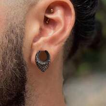 2 piezas de pendientes perforados con diseño de esqueletos estilo punk, expansores, dilatadores de acero inoxidable, joyería corporal para hombres y mujeres