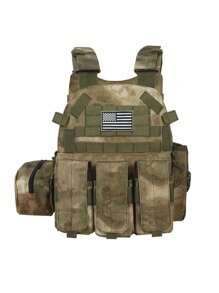 Multi-Accessories Bag + 3-In-1 Equipment Bag Hunting Vest, Gift US Flag, Made Of Waterproof, Abrasion-Resistant, Tear-Resistant Material, Training Vest Suitable For Hunting, Training, Outdoor Survival And Various Outdoor Scenarios