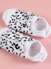 6/10/20 Pairs Assorted Multi Color Leopard Pattern Shallow Mouth Non-Slip Stay Up Fashion Women Boat Socks, All-Season
