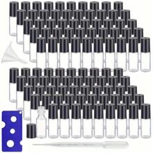 80pcs  0.17oz Clear Glass Roller Bottles With Black Caps & Stainless Steel Rollers For DIY Essential Oil And Perfume Blends - Odorless, Easy To Clean