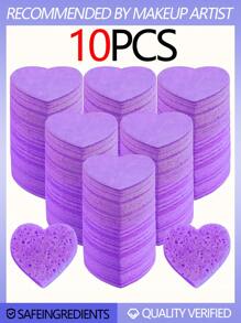 20/10/5/2 piezas Almohadillas comprimidas con forma de corazón para limpieza facial, herramienta de limpieza facial con esponja exfoliante