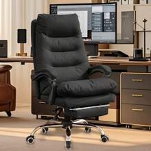 Comfortable Office Chair High Back Executive Desk Chair Leather Computer Gaming Chairs Big And Tall Office Chairs With Footrest - màu đen - Xem 1